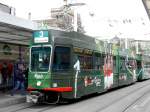 VBZ - Tram Be 4/6 2087 und der Tramanhnger B 2428 mit Vollwerbung fr die EURO 08 unterwegs auf der Linie 3 am 19.04.2008