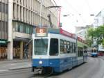 VBZ - Tram Be 4/8 2107 unterwegs auf der Linie 6 am 15.09.2008