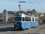 VBZ - Herbstbilder - Tram Be 4/6 1688 unterwegs in der Stadt Zrich am 01.11.2009