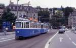 Zrich Tw 1360 auf der Bahnhofbrcke zwischen Central und Hauptbahnhof, 25.08.1987.