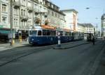 Zrich VBZ Tram 7 (Be 4/6 1603) Sternen Oerlikon / Zspa im Juli 1983.