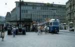 Zrich VBZ Tram 7 (Be 4/6 1676) Paradeplatz im Juli 1983.