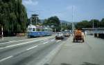 Zrich VBZ Tram 9 (Be 4/4 1426) General-Guisan-Quai im Juli 1983.