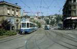 Zrich VBZ Tram 14 (Be 4/6 2013) Bahnhofplatz / Zrich HB im Juli 1983.