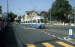 Zrich VBZ Tram 14 (Be 4/6 2003) Schaffhauserstrasse / Seebacherstrasse im Juli 1983.