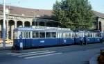 Zrich VBZ Tram 5 (B 126) Tessinerplatz / Bahnhof Enge im August 1986.