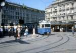 Zrich VBZ Tram 8 (Be 4/6 1616) Paradeplatz im August 1986.