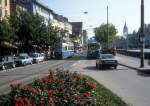 Zrich VBZ Tram 15 Limmatquai / Central im August 1986.