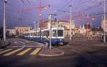 Zrich VBZ Tram 3 (Be 4/6 2091) Bahnhofbrcke / Central im Februar 1994.