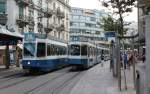 Zürich VBZ Tram 14 (SWP/SIG/BBC Be 4/6 2046 / SWS/BBC Be 4/6 2304) Stauffacher am 13.