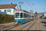 VBZ Tram 2000 Be 4/6 2022 mit Pony am 29. März 2019 als Linie 17 zwischen den Haltestellen Bernoulli-Häuser und Hardturm.