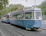 Zürich VBZ Tramlinie 4 (FFA/SIG B 788 + SIG/MFO/SAAS Be 4/6 1678) Sihlquai am 26. Juli 2006. - Scan eines Farbnegativs. Film: Kodak Gold 200-6. Kamera: Leica C2.