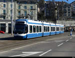 VBZ - Tram Be 5/6 3038 unterwegs auf der Linie 6 in Zürich am 21.02.2021