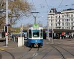 Linie 8 Wagennummer 2057 beim Bellevue. Datum: 21. 4. 2021