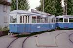 Zürich VBZ Tramlinie 3 (SIG-B 747) Klusplatz am 26. Juli 1993. - Scan eines Farbnegativs. Film: Kodak Gold 200-3. Kamera: Minolta XG-1.