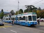 Linie 11 Wagennummer 2044  Wollishofen  beim Bürkliplatz.