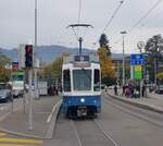 Linie 9 Wagennummer 2008  Friesenberg  beim Bürkliplatz.