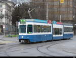 VBZ - Tram Be 4/8 2101 unterwegs auf der Linie 8 am 15.01.2023