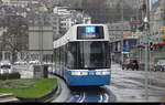 VBZ - Tram Be 6/8  4019 unterwegs auf der Linie 14 am 15.01.2023
