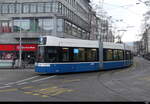 VBZ - Tram Be 6/8 4020 unterwegs auf der Linie 14 am 22.01.2023