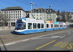 VBZ - Tram Be 5/6 3049 unterwegs auf der Linie 6 in der Stadt Zürich am 12.02.2023