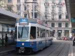 Die Straenbahnlinie 14 nach Seebach bei der Einfahrt in die Haltestelle Zrich Hauptbahnhof. Aufgenommen am 10.10.2007