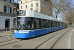 VBZ - Tram Be 6/8  4056 unterwegs auf der Linie 50 in der Stadt Zürich am 07.03.2026