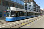 VBZ - Tram Be 6/8  4072 unterwegs auf der Linie 11 in der Stadt Zürich am 07.03.2026