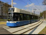 VBZ -Tram Be 6/8 4051 unterwegs auf der Linie 7 in der Stadt Zürich am 21.03.2026