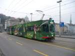 VBZ - Gelenktram Be 4/6 2087 mit Anhnger B 2428 beide mit Vollwerbung fr die EURO 08 unterwegs auf der Linie 3 nach Albisreiden am 01.01.2008