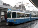 VBZ - Gelenktram Be 4/6  2010 eingeteilt auf der Linie 14 am 21.03.2008