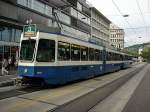 VBZ Tram2000 Be 4/6 Nr. 2098 der Linie 3 bei der Haltestelle Sihlpost, 10. Mai 2009, 18:04