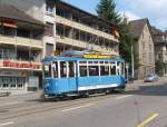 VBZ / TMZ, Ce 2/2 Nr. 2 wechselt nach einer  Spitzkehre  auf das Gleis Richtung HB, Burgwies, 27.7.2008