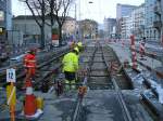 ...2 Std. spter ist nun der Schienenstrang wieder geschlossen. Bald knnen Trams wieder fahren. Noch gibts Busersatzbetrieb bis Endstation Triemli, Zrich Bhf. Wiedikon, 07. Mrz 2009, 18:01