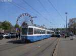 VBZ Nr. 2019+2416 (Tram 2000 Be 4/6 + Be 2/4 ''Pony'') am 29.4.2010 beim Brkliplatz.