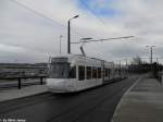 VBZ Nr. 3056 ''Ingenieurtram'' (Be 5/6 ''Cobra'') am 11.12.10 in Zrich Flughafen, Fracht. Die Glattalbahn ist ebenfalls einer Meisterwerk der Ingenieurskunst, deshalb fuhr das Ingenieur-Tram als einziges VBZ-Tram auf der neuen Linie 12 zwischen Flughafen und Stettbach.