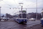 Zürich VBZ Tramlinie 8 (Be 4/6 2075 (SWP/SIG/BBC 1986)) Quaibrücke / Utoquai / Bellevue am 6. März 2005. - Scan eines Diapositivs. Film: Kodak Ektachrome ED-3. Kamera: Leica CL.