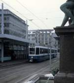 Zrich VBZ Tram 3 (Be 4/6 2095) Bahnhofplatz / Zrich HB am 6. Mrz 2005.