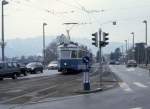 Zrich VBZ Tram 5 (Be 4/4 1429) Quaibrcke am 6. Mrz 2005.