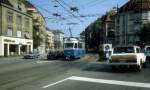 Zrich VBZ Tram 7 (Be 4/6 1606) Weinbergstrasse / Riedtlistrasse im Juli 1983.