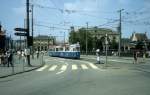 Zrich VBZ Tram 10 (Be 4/4 1389) Bahnhofbrcke im Juli 1983.