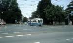 Zrich VBZ Tram 11 (Be 4/6 2042) Bahnhofstrasse / Brkliplatz im Juli 1983.