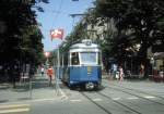 Zrich VBZ Tram 11 (Be 4/4 1428) Bahnhofstrasse / Uraniastrasse im Juli 1983.