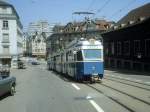 Zrich VBZ Tram 13 (Be 4/6 1633) Bederstrasse / Gutenbergstrasse im Juli 1983.