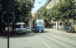 Zrich VBZ Tram 13 (Be 4/6 1631) Bahnhofstrasse / St.-Peter-Strasse im Juli 1983.