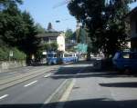 Zürich VBZ Tram 7 (Be 4/6) Seestrasse / Billoweg im August 1986.