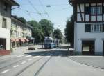 Zürich VBZ Tram 13 (Be 4/6) Limmattalstrasse / Meierhofplatz im August 1986.