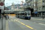 Zrich VBZ Tram 14 (Be 4/6 2008) Lwenstrasse im August 1986.