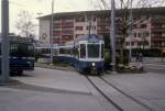 Zrich VBZ Tram 14 (Be 4/6 2008) Triemli im Februar 1994.