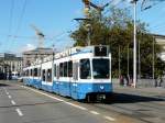 VBZ - Tram Be 4/8 2111 unterwegs auf der Linie 7 in Zürich am 17.10.2013